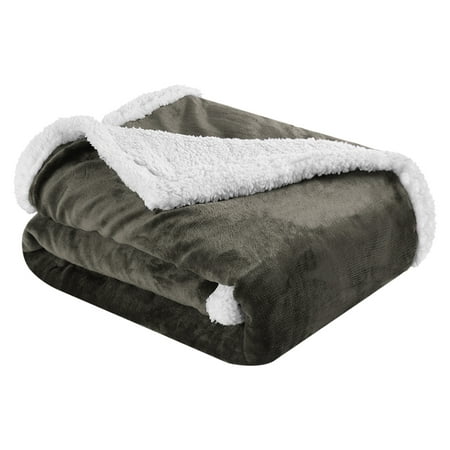 1LANGRIA Reversible Flannel/Sherpa Throw Blanket Soft Cozy ...