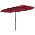 thumbnail image 1 of Costway 15FT Patio Double-Sided Umbrella Crank Outdoor Garden Market Sun Shade Wine, 1 of 9