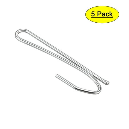 

Curtain Hooks Metal Single Prongs Pinch Pleat Drapery Hook for Drapes Tapes Silver Tone 5 Pcs