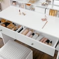 thumbnail image 4 of VASAGLE Vanity Desk, Makeup Vanity, Vanity Table with Tri-Fold Mirror, 2 Drawers and 3 Open Compartments, Dressing Table, Modern Style, White, 4 of 6