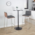 thumbnail image 2 of Mason Mara 30" Contemporary Fixed-Height Barstool in Stainless Steel, Walnut Wood and Grey Faux Leather by LumiSource - Set of 2, 2 of 5