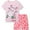 Pink Giraffe, variant on 2-7T Toddler and Little Girls Short Sleeve Top and Shorts Pajama Sets 2-Piece Unicorn Sleepwear
