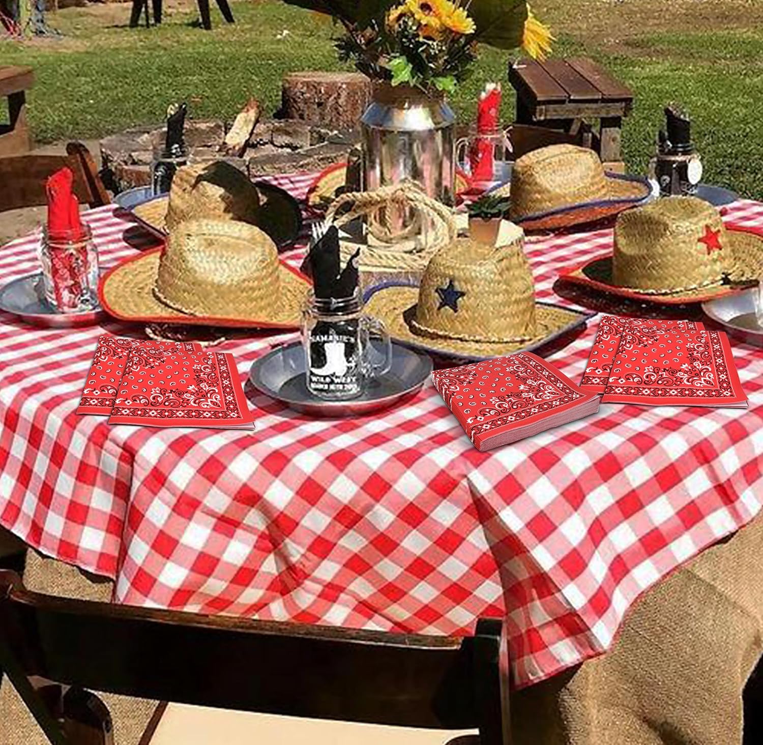Gift Boutique 100 Red Bandana Napkins