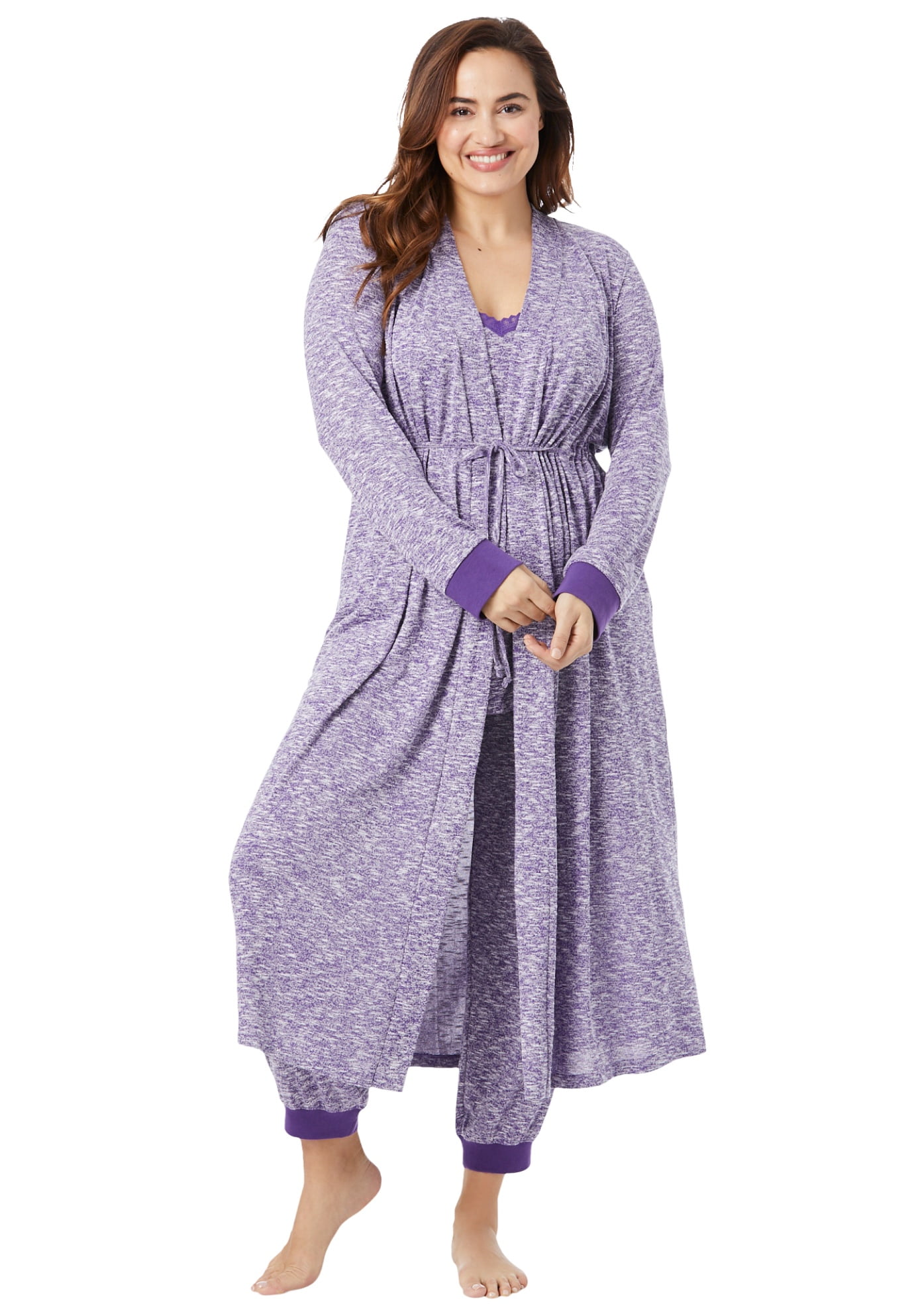 Dreams & Co. Dreams & Co. Women's Plus Size Marled Long Duster Robe