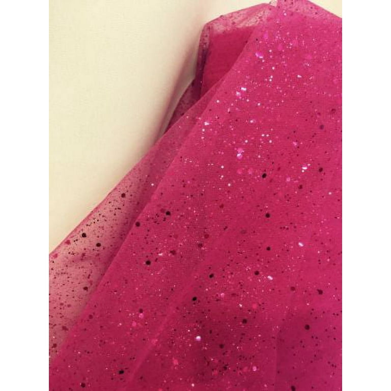 PINK Sparkle Glitter Tulle Decoration Event Fabric (60 in.) Sold BTY