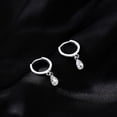 thumbnail image 5 of 925 Sterling Silver Teardrop Small Hoop Earrings for Women Teens CZ Droplet Huggie Earrings with Diamond Dangle, 5 of 12