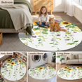 thumbnail image 6 of Spring Flower Round Area&nbsp;Rug 5ft Watercolor Yellow Sunflower Purple Floral Green Leaf Plant Non-Slip&nbsp;Washable Circle Rugs Soft Felt Indoor Floor Mat for Bedroom Kitchen Living Room Bathroom, 6 of 9