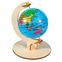 FRCOLOR Children Educational Wood Globe Diy Earth Globe Model For Classroom Child Learning Toy Decorative Globe