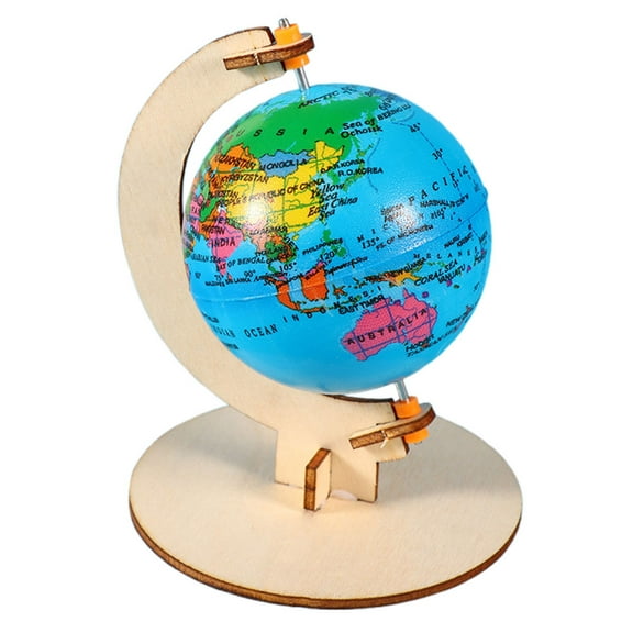 FRCOLOR Children Educational Wood Globe Diy Earth Globe Model For Classroom Child Learning Toy Decorative Globe