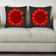 thumbnail image 3 of Set of 2 18x18in Throw Pillow Covers with Vibrant Red Pumpkins & Orange Leaves on Black Background - Perfect for Couch Bed or Car, 3 of 8