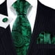 thumbnail image 3 of Conjunto de Corbata Barry.Wang con Diseño Cachemira en Seda y Mancuernillas, 3 of 8