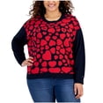 thumbnail image 1 of Tommy Hilfiger Womens Heart Logo Knit Pullover Sweater, Red, Plus Size, 1X, 1 of 1