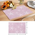 thumbnail image 6 of Vintage Pink Starfish Placemats Set of 2 Summer Coastal Beach Marine Life Place Mats Indoor Wipeable Table Mats Washable Cloth Dining Table Placemats for Kitchen Holiday Party Home Decor 13x19 Inch, 6 of 9