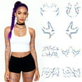 thumbnail image 2 of HaoXun 8 Pcs Holographic Temporary Body Art Stickers - Colorful Tribal Tattoo Decals for Holiday Parties, Role-Playing Costumes, Festive Events, 2 of 5