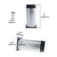 thumbnail image 2 of Uxcell 5'' Pies de Muebles para Estantes de Trabajo Reemplazo Altura Ajustable Acero Inoxidable Tono Plateado 4pcs, 2 of 7