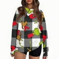 thumbnail image 4 of Ugly Christmas Sweater for Women Printed Long Sleeve Womens Sweatshirt Green Mons ter Graphic Holiday Pullover Tops Christmas Tree Sweatshirts for Women, 4 of 5
