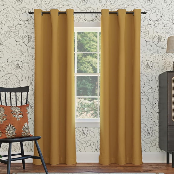 FCCAUD-Easton Energy Saving Blackout Grommet Curtain Panel, Gold, 40" W x 95" L (1 Panel)