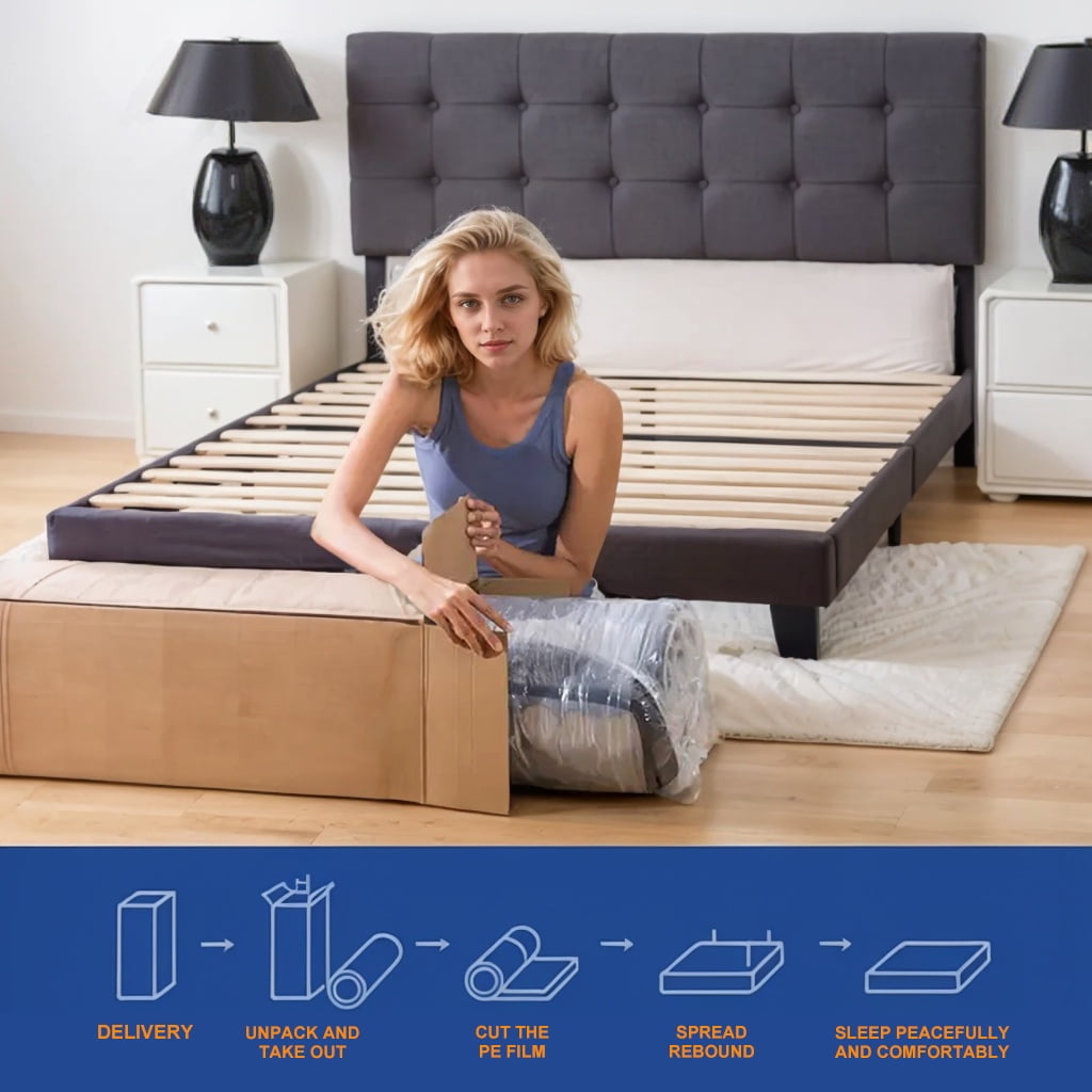 MRH 10 inch Twin Mattress, Memory Foam & Spring Hybrid Medium Comfort Twin Size in a Box,Adult
