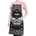 thumbnail image 5 of Black Gothic Skull Butterfly Pattern Apron-Garden Aprons for Women with Pockets-Cotton Linen Waterproof Kitchen Cooking Gardening Aprons Adjustable for Kitchen,Cooking,BBQ and Salon 33x27 Inch, 5 of 7
