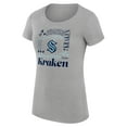 thumbnail image 2 of Women's G-III 4Her by Carl Banks Heather Gray Seattle Kraken Super-Slim Fit Lightweight Collage Team Graphic T-Shirt, 2 of 3