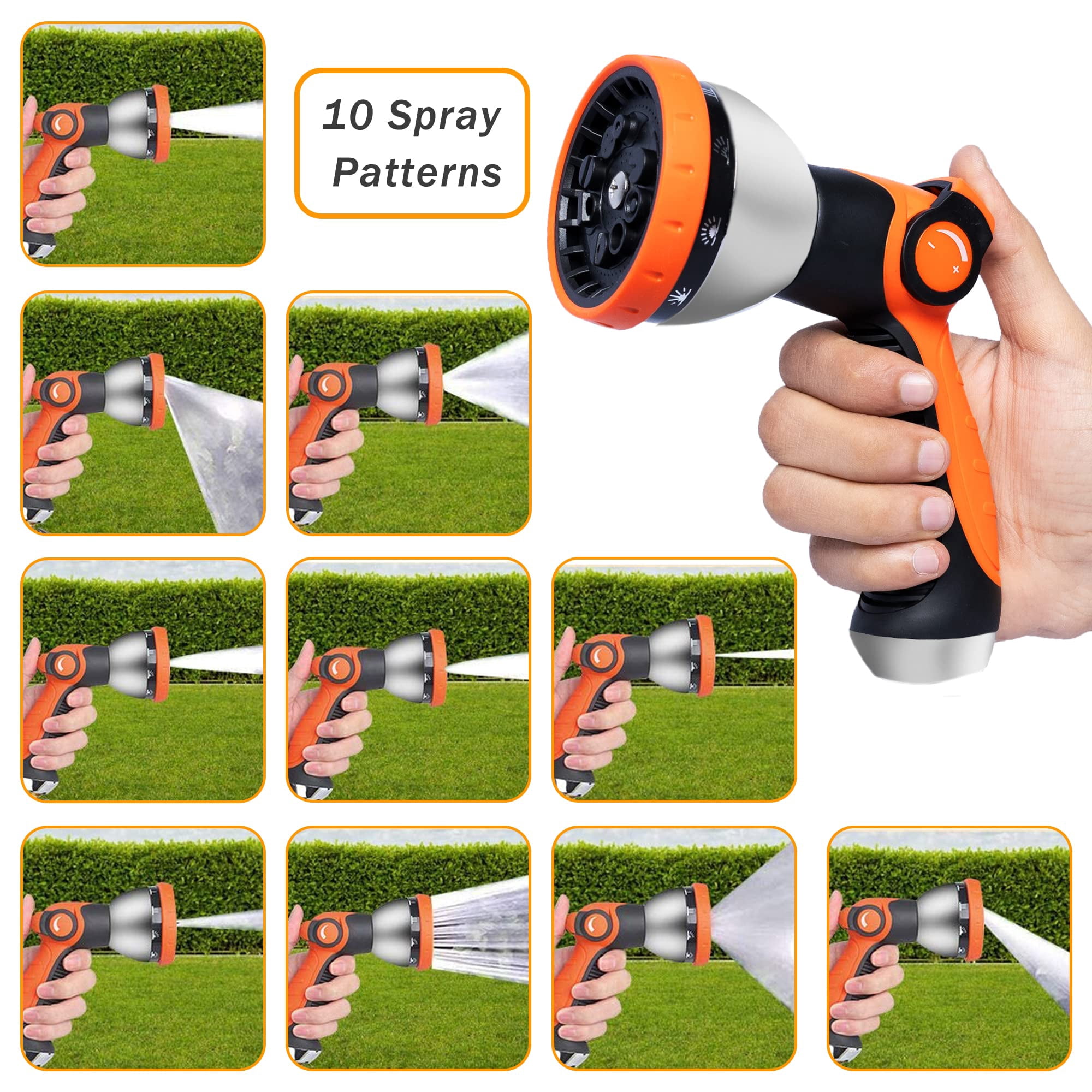 Water Hose Nozzle Sprayer Heavy Duty Comes With Adjustable 10 Spray Pattern Thumb Control Valve Garden Hose Sprayer Outdoor Pets Garden Hose Nozzle Water Sprayer Hose Sprayer Nozzle Hose Gun