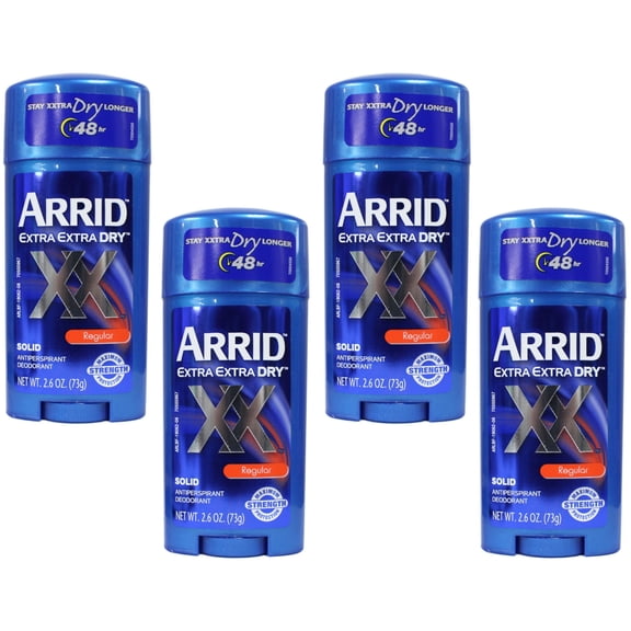 ARRID Extra Dry XX Solid Antiperspirant Deodorant, Regular 2 oz (Pack of 4)