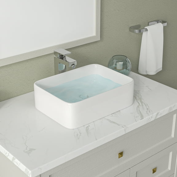 Mocoloo Black Vessel Sink 16" Black Bathroom Sink Ceramic Porcelain Vanity Above Counter Art Basin