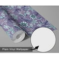 thumbnail image 6 of S4Sassy Peel and Stick Wall Covering, Chic Tropical Floral Vine Print Removable Wall Wrap- Purple Instant Wall Makeover Walls Mural for Bathroom, Laundry Room- Self-Adhesive Wallpaper Vinyl- 25"x240", 6 of 8