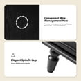 thumbnail image 5 of 2-Door Wooden Storage Sideboard with Faux Six-Drawer Design Spindle Legs for Living Room Black, 5 of 10