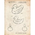 thumbnail image 2 of Borders, Cole 12x14 White Modern Wood Framed Museum Art Print Titled - PP1021-Vintage Parchment Rubber Ducky Patent Poster, 2 of 4