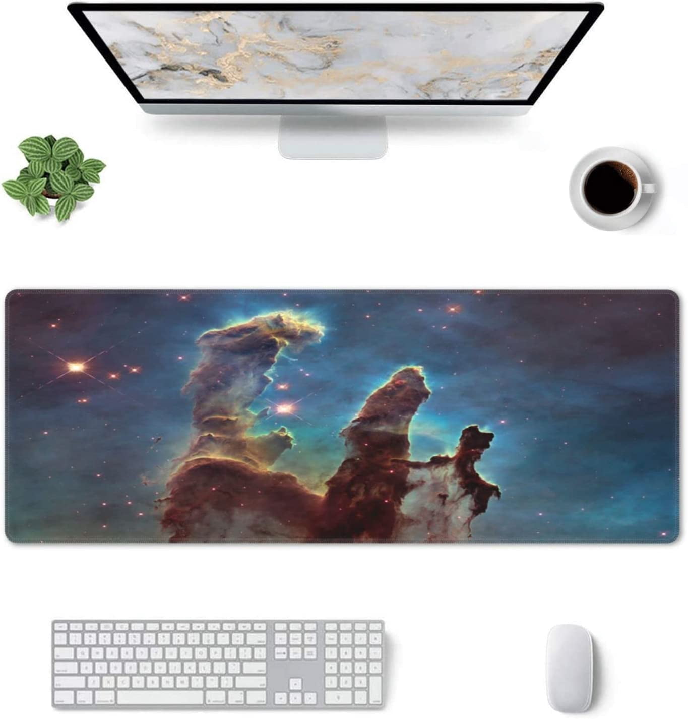 Large Mouse Pad, Pillars of Creation -Functional Desk Pad with Stitched Edges, XXL Mouse Pad Large (31.5x11.8 Inch) w/ Brilliant Design, Desk Mat Keyboard Pad Non Slip Base Gaming Mousepad