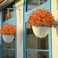 thumbnail image 4 of Outdoor Artificial Flowers 21 UV Resistant Bundles Fake Flower Plastic Plants Faux Silk Flowers Porch Hanging Garden Porch Window Box Decorating (Light Autumn Orange), 4 of 5