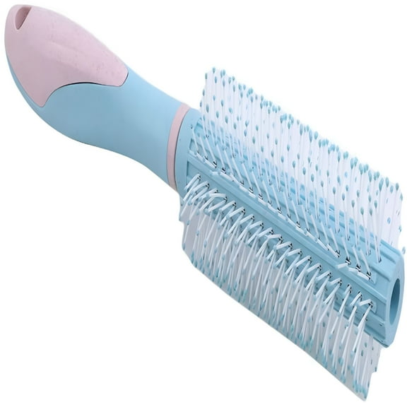 RAGUPEL Plastic Handle Round Hair Brush Salon Styling Bristles Comb for Women with Fine Thick or Curly Hair, Light Blue