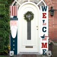 thumbnail image 4 of Independence Day Welcome Porch Sign Banners Patriotic Welcome Porch Sign 4th of July Polyester Door Sign Uncle Sam Hanging Banner Welcome Hanging Banner for Independence Day Veterans Day, 4 of 7