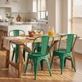 thumbnail image 2 of Vineego Metal Dining Indoor-Outdoor Use Waterproof Folding & Stacking Chairs, Green (+ Set of 4), 2 of 6