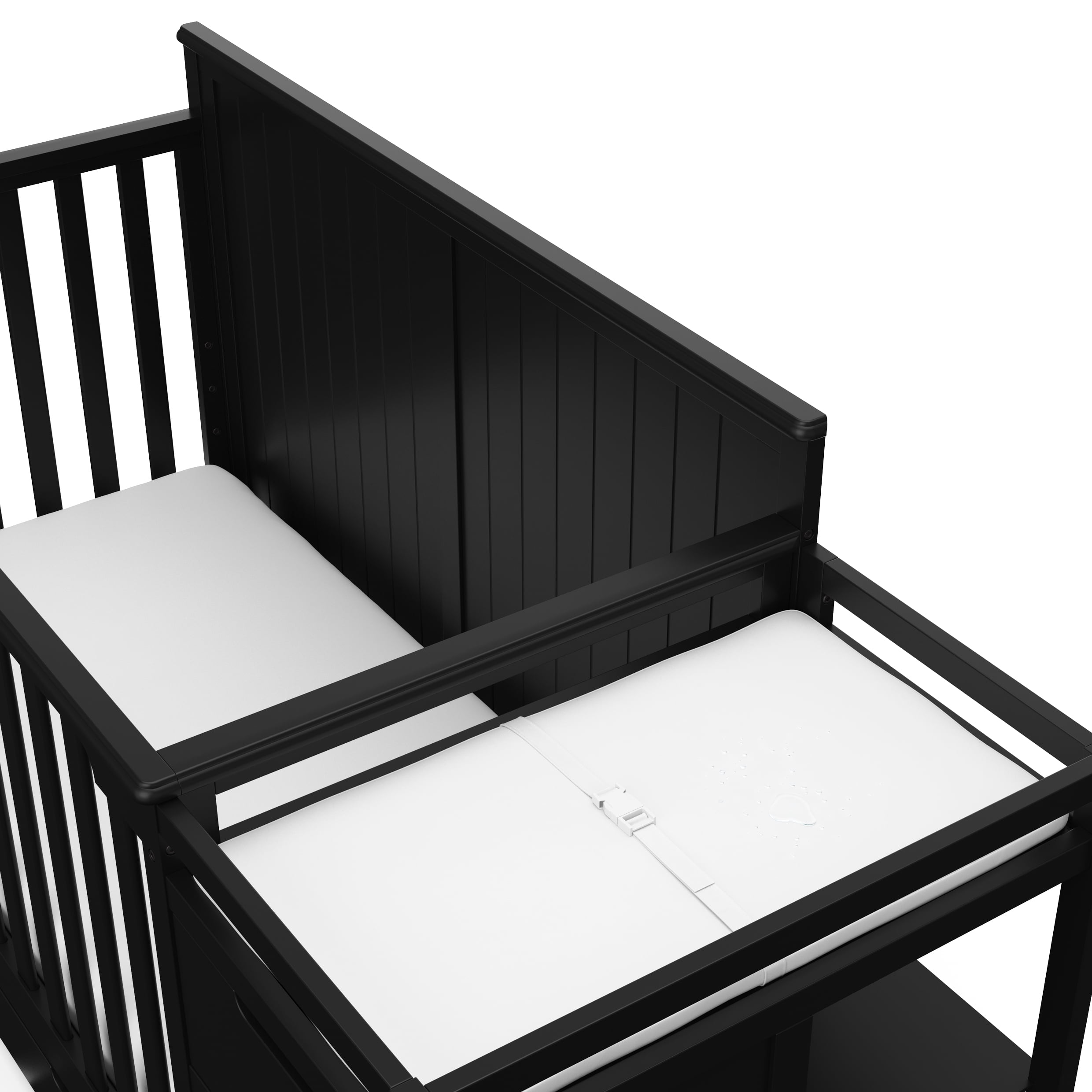 Graco Hadley 5-in-1 Convertible Baby Crib and Changer with Drawer, Black