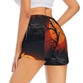 thumbnail image 3 of Bixox Women's Yellow Castle Sunset Tree pattern 2 in 1 Running Shorts - Lightweight Athletic Workout Gym Yoga Shorts Liner with Pockets - XX-Large, 3 of 5