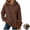 Coffee, variant on Clossjun Oversized Hoodies for Women Fleece Comfy Y2K Cute Fall Sweatshirts Long Sleeve Crew Neck Pullover Tops For Outgoing Back To School L