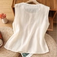 thumbnail image 4 of Tweang Sleeveless Tunic Tops for Women Keyhole Back Tank Top Loose Tunic Blouses Cotton and Linen Camisole Tshirts Cropped Fashion Cute Tops Slim Fit Tops Solid Color Vest Thermal Tank Top Beige L, 4 of 4