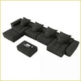 thumbnail image 2 of Modern Oversized Modular Sectional Sofa – Sparkling Chenille, 8 Pillows, No Assembly, Black | Foam+Spring, Square Arms, 2 of 26