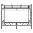 thumbnail image 3 of Grey Twin Bunk Bed Square Tube High Guardrail Side Ladder Opening Iron Bed, 3 of 12
