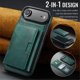 thumbnail image 2 of Case For IPhone Air Funda Protectora RFID de 6,5" con Ranuras para 7 Tarjetas Magsafe, Soporte 2 en 1, Funda Protectora de Cuero Desmontable a Prueba de Golpes, Verde, For IPhone Air, 2 of 7