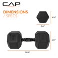 thumbnail image 4 of Mancuerna CAP Barbell de 25 kg recubierta, hexagonal, negra, con mango, 4 of 7