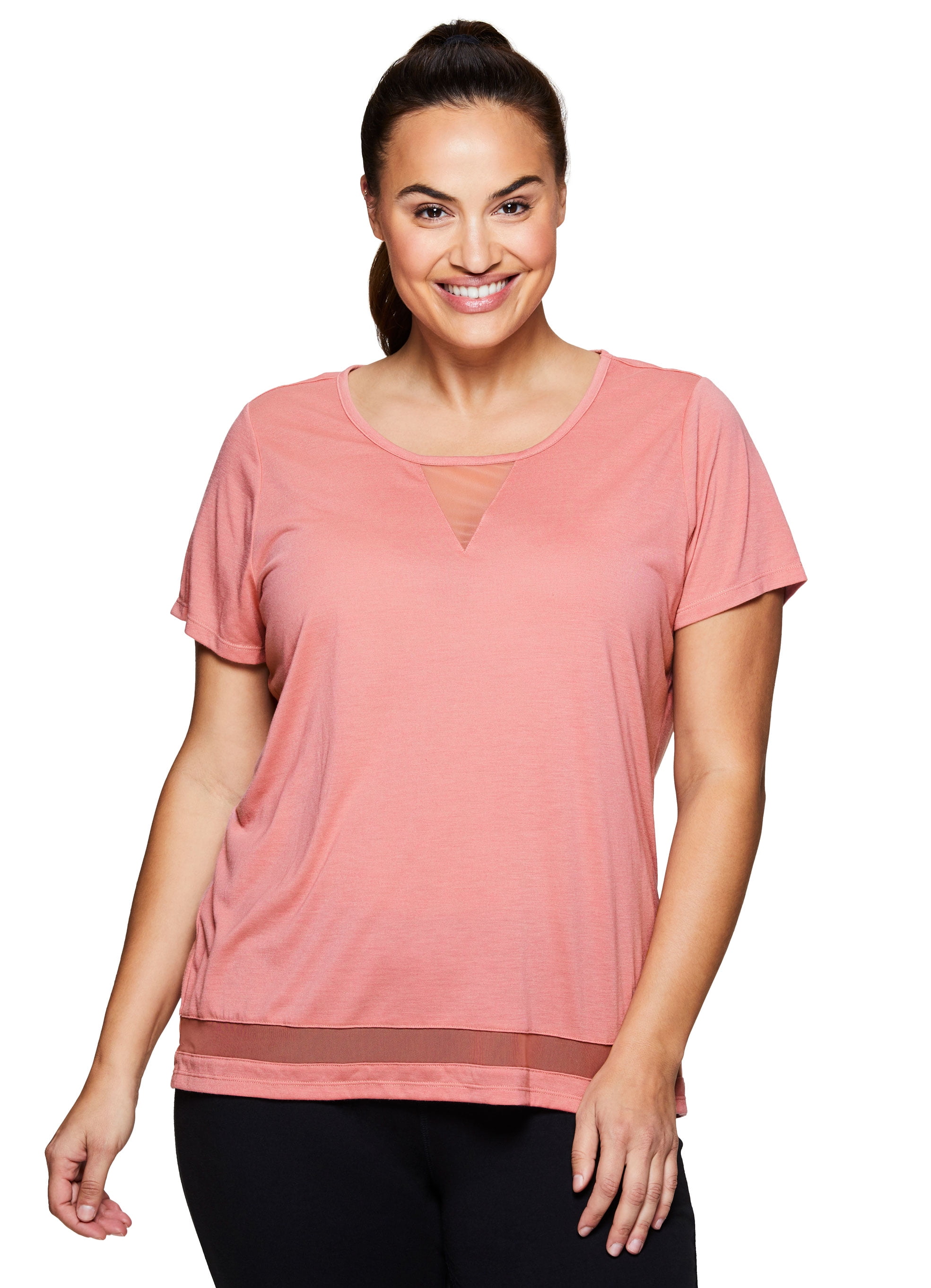 RBX RBX Active Women's Plus Size Pilates Workout Short Sleeve Yoga