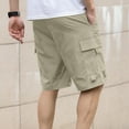thumbnail image 7 of Mens Shorts Athletic Mens Cargo Shorts Summer Cotton Knee Length Sweat Shorts Drawstring Stretch Waist Athletic Workout Gym Jogger Shorts, 7 of 7