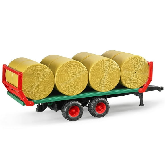 Bruder : Remorque de Transport de Balles avec 8 Balles Rondes