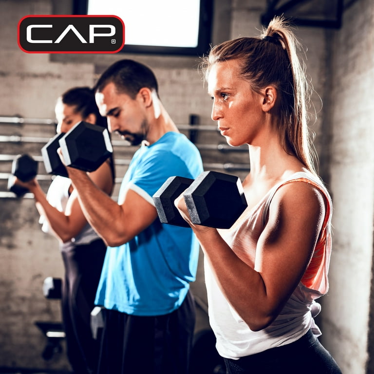 CAP Barbell 10lb Coated Rubber Hex Dumbbell Pair