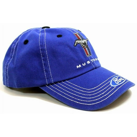 Ford Mustang Tri-Bar Logo Blue Hat