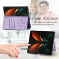 thumbnail image 5 of K-Lion for Samsung Galaxy Z Fold 4 2022 Case Embossed Cute Pattern Wallet Flip PU Leather Magnetic Card Slots with Stand Cover for Samsung Galaxy Z Fold 4, Purple, 5 of 8