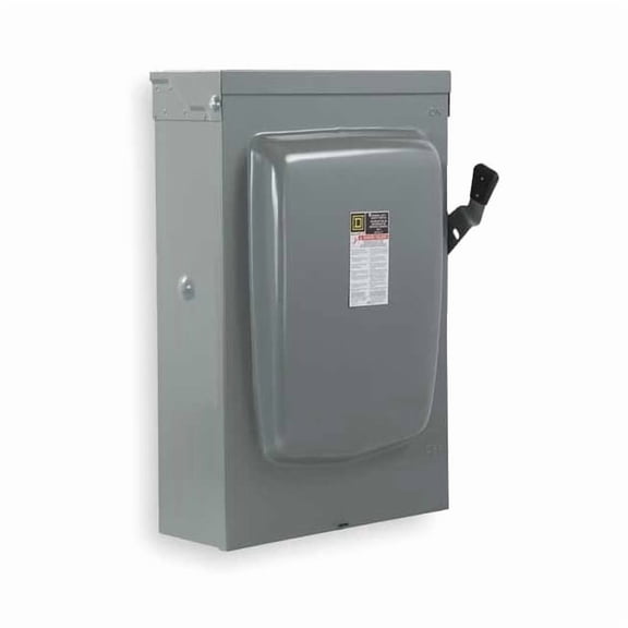 Square D Safety Switch, Fusible, 30 A, Steel D211NRB